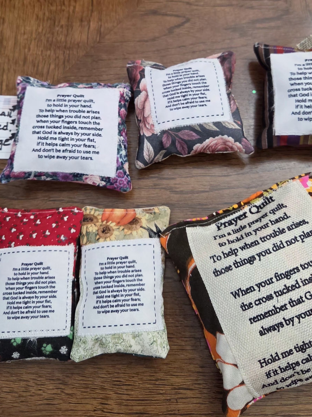 Prayer Quilt Mini Pillow - Floral Assorted Colors